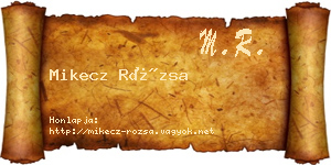 Mikecz Rózsa névjegykártya